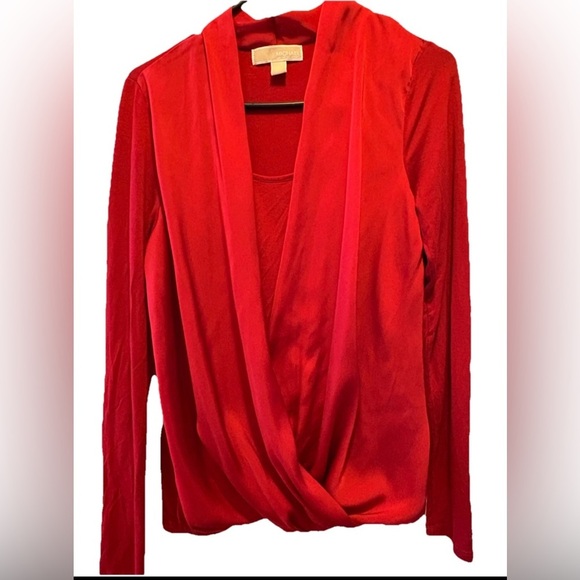 Michael Kors Vibrant Red Top with Gold Accent size Small - Picture 1 of 4
